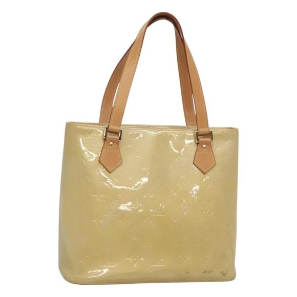 LOUIS VUITTON Monogram Vernis Houston Hand Bag Beige - Picture 1 of 16